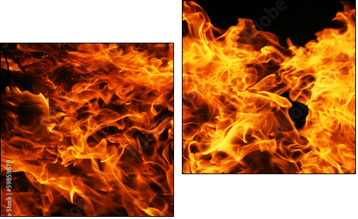 Fire  - Obraz dwuczęściowy, Dyptyk