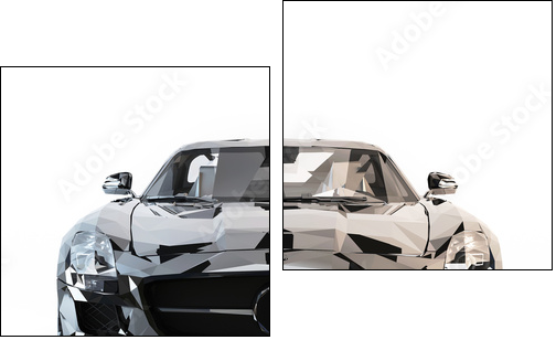 Abstract Car isolated. Illustration  - Obraz dwuczęściowy, Dyptyk
