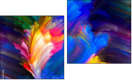 Color Flower  - Obraz dwuczęściowy, Dyptyk