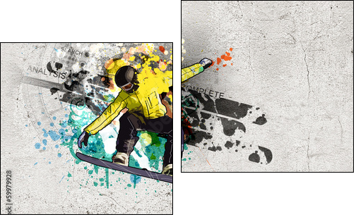 Graffiti image  - Obraz dwuczęściowy, Dyptyk