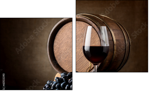Glass and barrel  - Obraz dwuczęściowy, Dyptyk