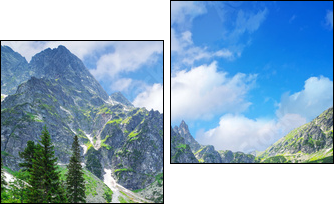 Eye of the Sea lake in Tatra mountains, Poland  - Obraz dwuczęściowy, Dyptyk