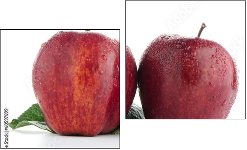 Ripe red apples  - Obraz dwuczęściowy, Dyptyk