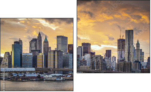 New York City Skyline  - Obraz dwuczęściowy, Dyptyk