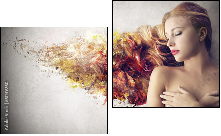 3d beauty  - Obraz dwuczęściowy, Dyptyk