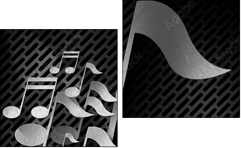 Music Note Background - Metal Grid  - Obraz dwuczęściowy, Dyptyk