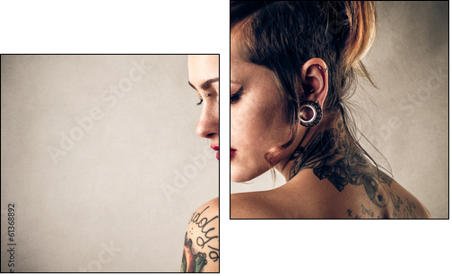 tattoos and beauty  - Obraz dwuczęściowy, Dyptyk