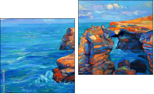 Cliffs and ocean  - Obraz dwuczęściowy, Dyptyk
