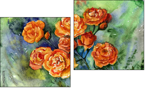 red rose  - Obraz dwuczęściowy, Dyptyk
