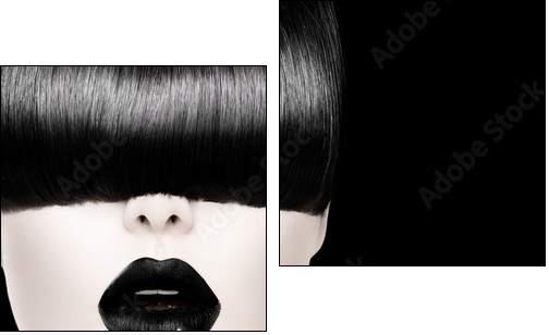 High Fashion Black and White Model Girl Portrait  - Obraz dwuczęściowy, Dyptyk