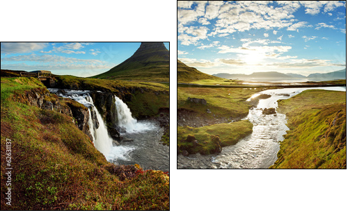 Panorama - Iceland landscape  - Obraz dwuczęściowy, Dyptyk