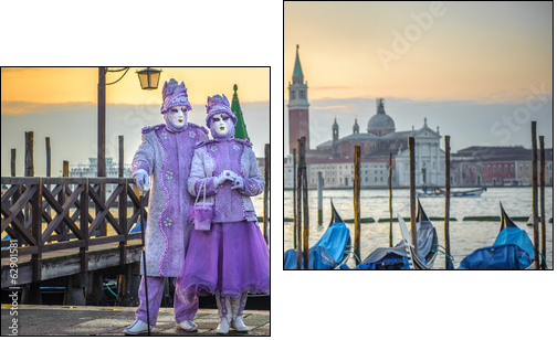 Venetian carnival masks  - Obraz dwuczęściowy, Dyptyk