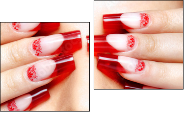 Acrylic nails manicure  - Obraz dwuczęściowy, Dyptyk