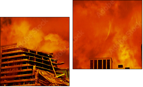 Red Destruction  - Obraz dwuczęściowy, Dyptyk