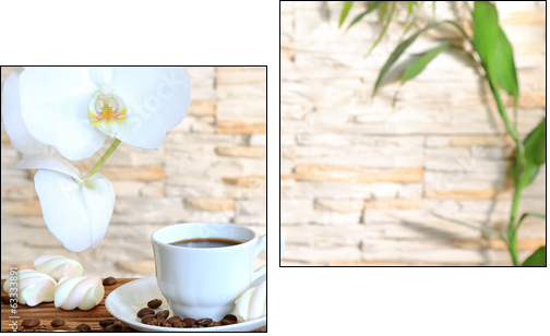 Black coffee and marshmallow  - Obraz dwuczęściowy, Dyptyk