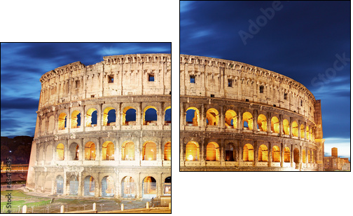 Colosseum at dusk in Rome, Italy  - Obraz dwuczęściowy, Dyptyk