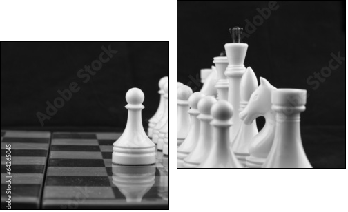 Chess white on black  - Obraz dwuczęściowy, Dyptyk