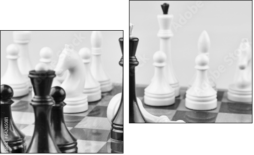 Chess white on black  - Obraz dwuczęściowy, Dyptyk