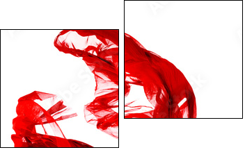 Woman dancing in red dress, fashion model waving dance  - Obraz dwuczęściowy, Dyptyk