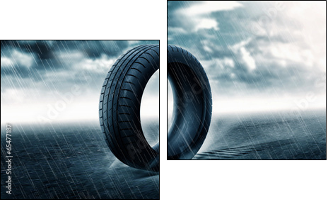vehicle tire  - Obraz dwuczęściowy, Dyptyk