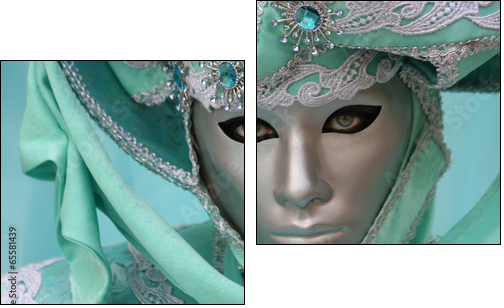Beautiful clasical mask in Venice  - Obraz dwuczęściowy, Dyptyk