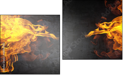 Fire flames  - Obraz dwuczęściowy, Dyptyk