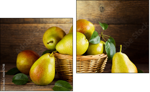 still life with fresh pears  - Obraz dwuczęściowy, Dyptyk