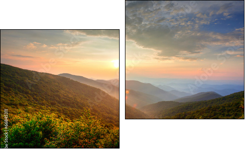 Sunset in the mountains  - Obraz dwuczęściowy, Dyptyk