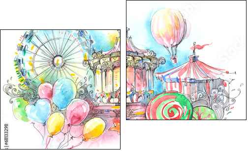 carousels  - Obraz dwuczęściowy, Dyptyk