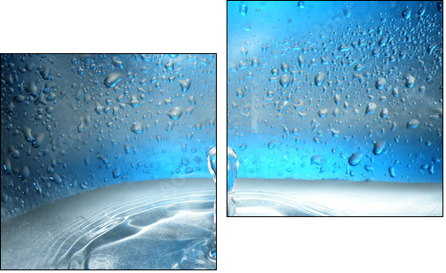 Water drop and splash  - Obraz dwuczęściowy, Dyptyk
