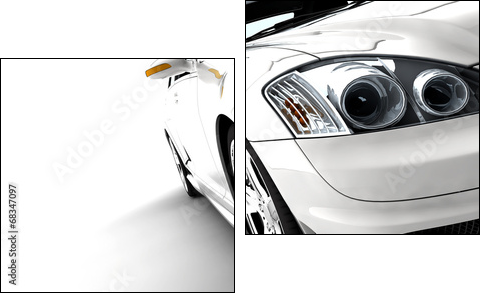 White car  - Obraz dwuczęściowy, Dyptyk