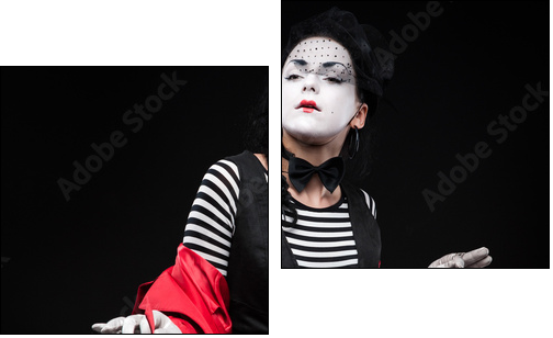 woman mime  - Obraz dwuczęściowy, Dyptyk