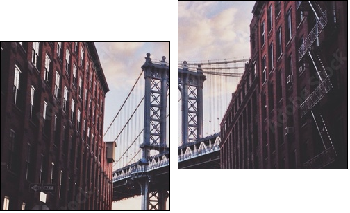 Manhattan bridge - Obraz dwuczęściowy, Dyptyk