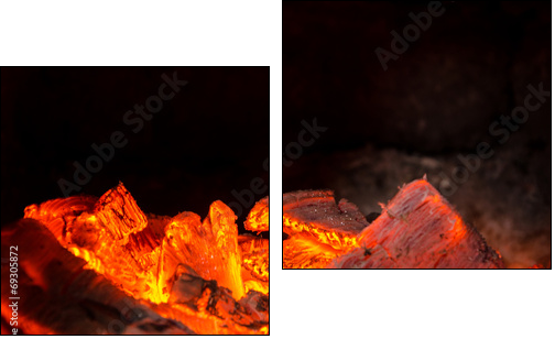 Hot coals in the Fire  - Obraz dwuczęściowy, Dyptyk
