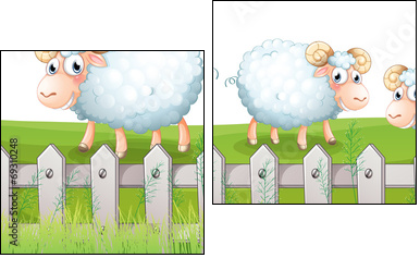 Three sheeps  - Obraz dwuczęściowy, Dyptyk