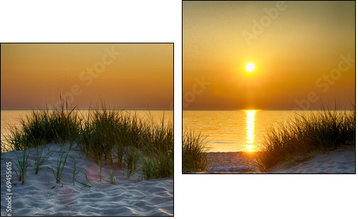 Sunset Over Lake Michigan  - Obraz dwuczęściowy, Dyptyk