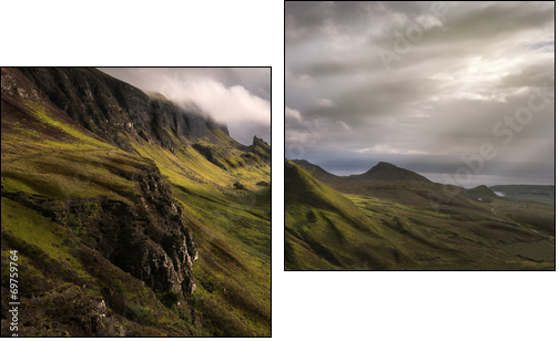 Quiraing view  - Obraz dwuczęściowy, Dyptyk