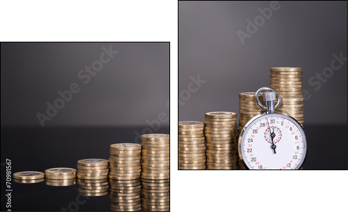 Time is money concept  - Obraz dwuczęściowy, Dyptyk