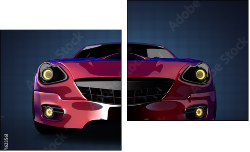 luxury brandless sport car  - Obraz dwuczęściowy, Dyptyk