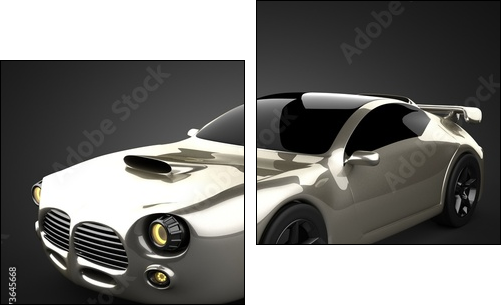 luxury brandless sport car  - Obraz dwuczęściowy, Dyptyk