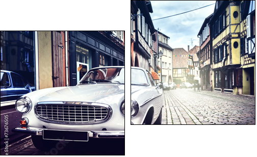 Old timer – maska retro samochodu - Obraz dwuczęściowy, Dyptyk