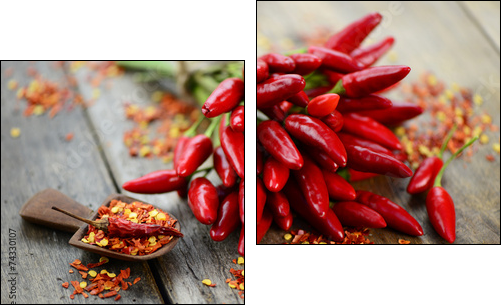Holzbrett Chili  - Obraz dwuczęściowy, Dyptyk