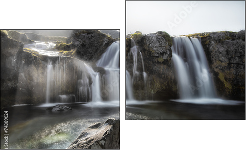Kirkjufellsfoss  - Obraz dwuczęściowy, Dyptyk