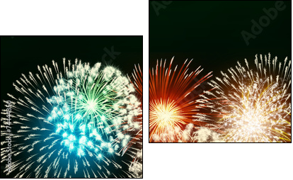 impressive fireworks  - Obraz dwuczęściowy, Dyptyk
