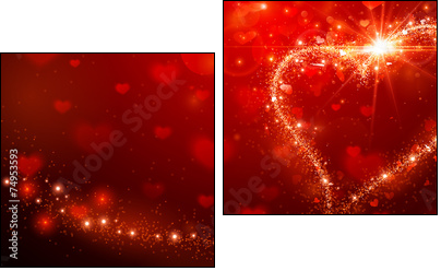 Valentines Day background  - Obraz dwuczęściowy, Dyptyk