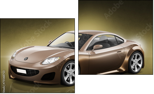 Comtemporary Car Elegance Vehicle Transportation Luxury  - Obraz dwuczęściowy, Dyptyk