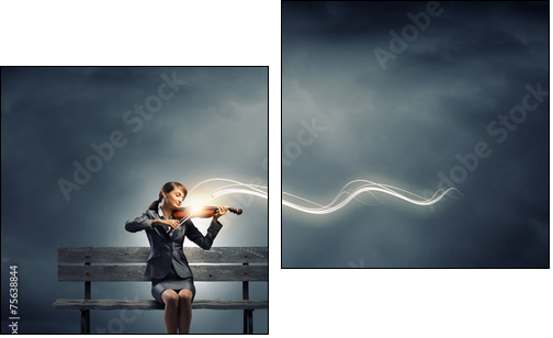 Woman violinist  - Obraz dwuczęściowy, Dyptyk