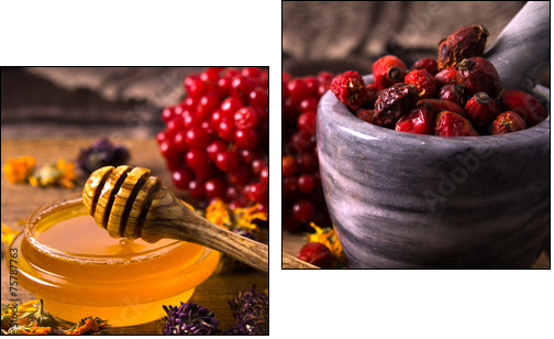 Honey and herbs  - Obraz dwuczęściowy, Dyptyk