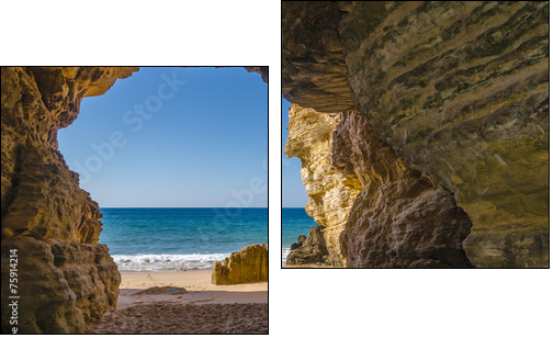 Cave at Praia do Beliche  - Obraz dwuczęściowy, Dyptyk