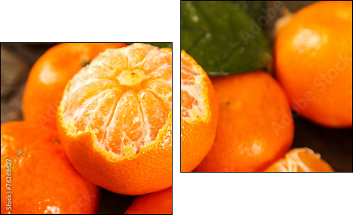 Fresh and sweet manadrins  - Obraz dwuczęściowy, Dyptyk